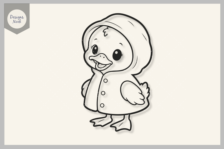 Duckling in Raincoat SVG, Cute Baby Duck SVG, Rainy Day SVG