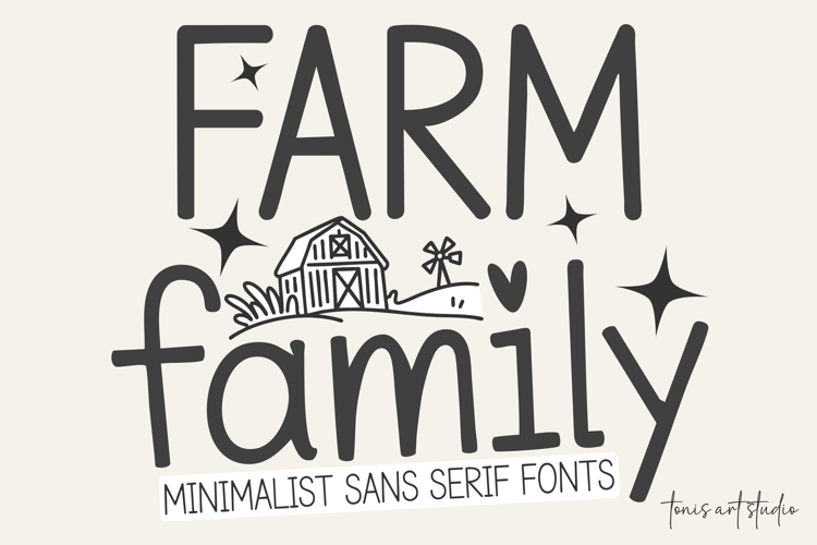 Farm Family Font | Farmhouse | Minimalist Sans Serif Fonts