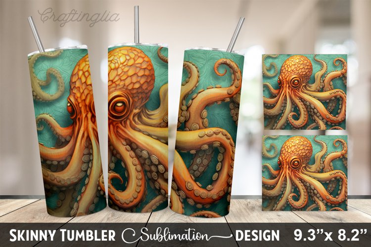 Octopus Tumbler Sublimation Design