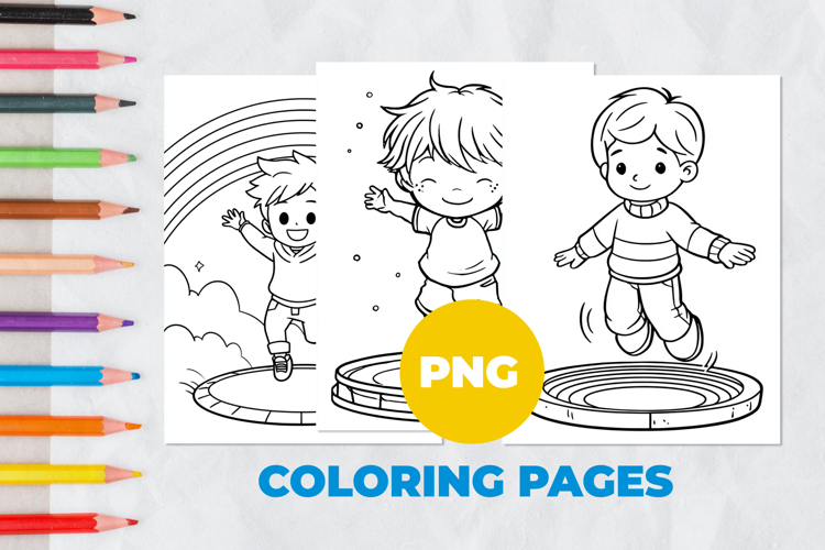 Cute boy with a rainbow Coloring Pages | Coloring book