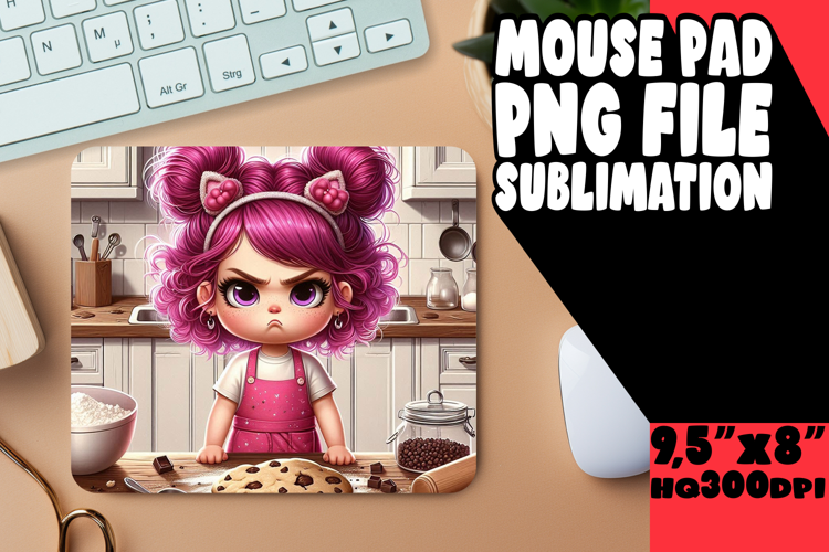 Timeless Desk Pad Sublimation, Girl Grumpy