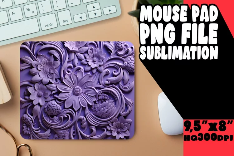 Work in Style: 3D Floral Mouse Pads