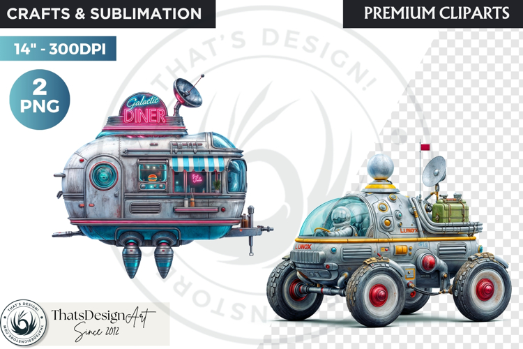 Cute Space Astronaut Clipart, Retro Space Adventure PNG