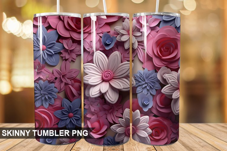 3D Valentines Day PNG Tumbler Design