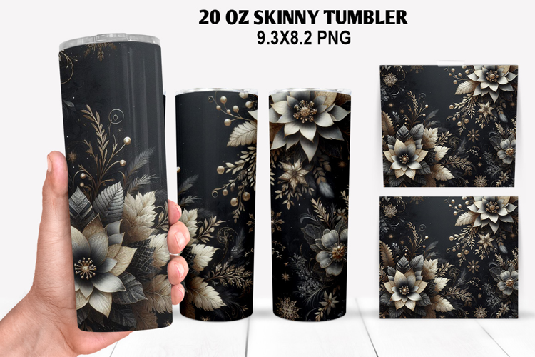 Flowers Skinny Tumbler 20oz Wrap Design, Spring Tumbler Wrap