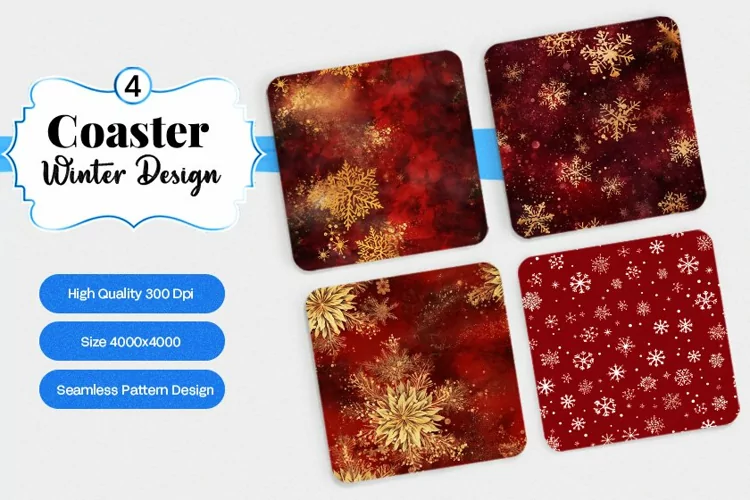 Square Coaster winter snow Sublimation