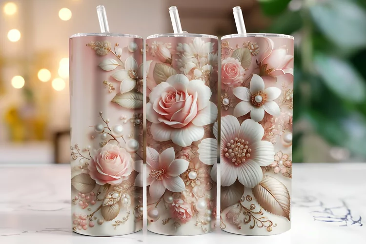 Flowers Tumbler Wrap | Sublimation | Tumblers