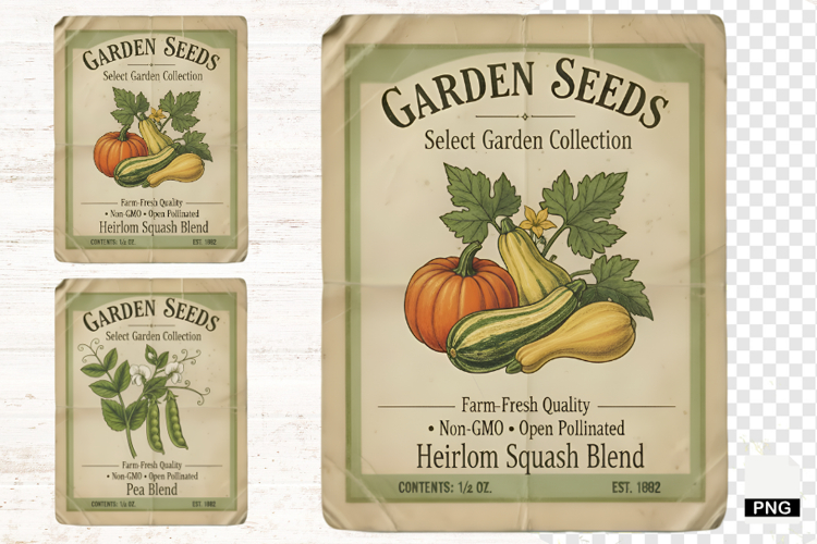 Spring Vegetable Seeds Packet PNG
