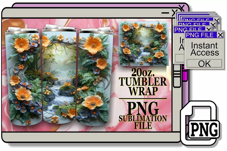 Meadow Bloom 3D Tumbler Wrap 20oz