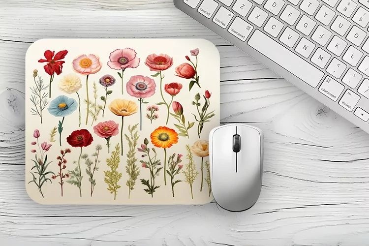 Watercolor 3d flowers Mousepad, flowers Mousepad Sublimation