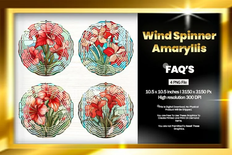 Amaryllis Wind Spinner Sublimation - 04 Variations