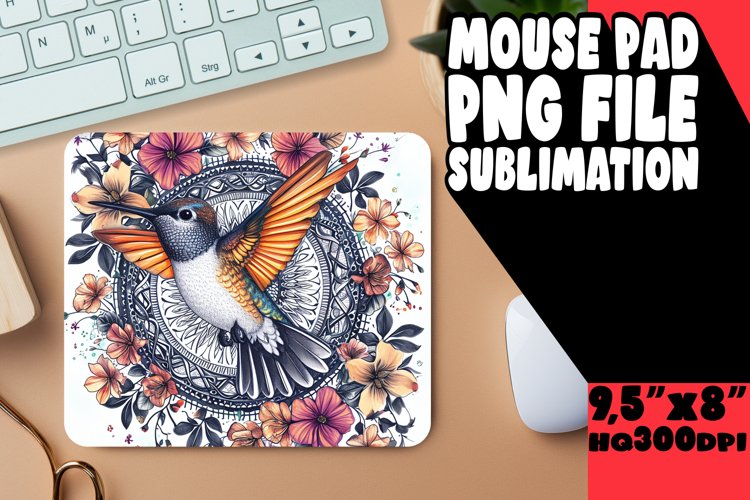 Mouse Pad with Artistic Bird Design