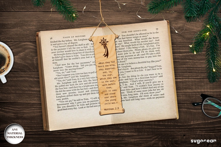 Nativity Scroll Bookmark Laser Cut | Glowforge | SVG