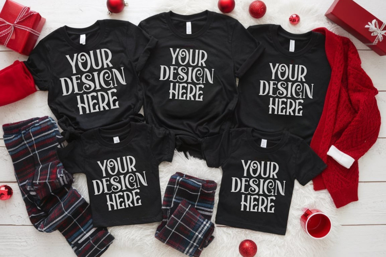 Christmas Family Matching Group T-Shirt Mockup