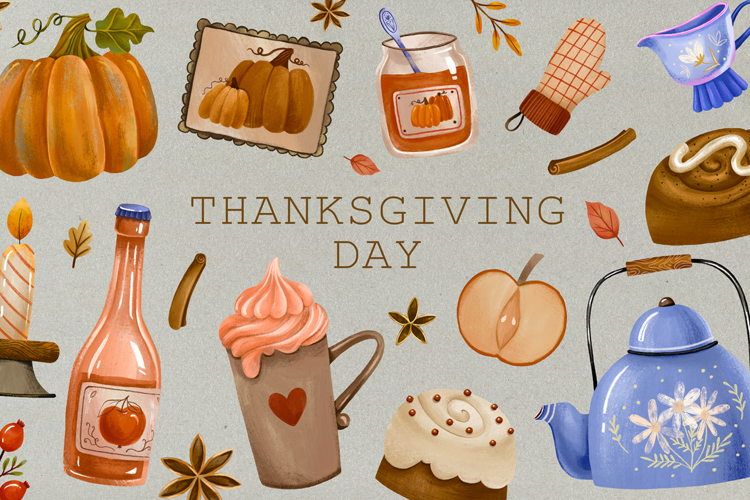 Cozy Autumn Thanksgiving Clipart