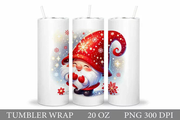 Christmas Gnome Tumbler. Christmas Tumbler Sublimation