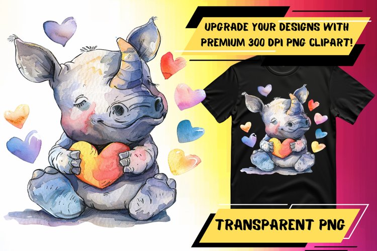 Lovely Watercolor Animal Sublimation Art - Happy PNG