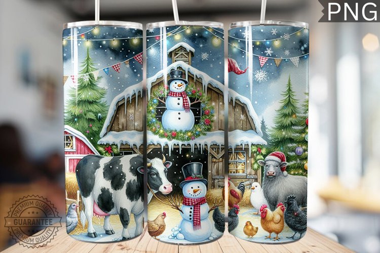 Farm Animals Tumbler Wrap - Christmas Tumbler Design