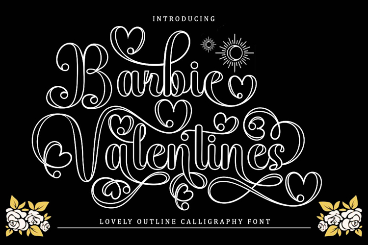 Barbie Valentines Outline