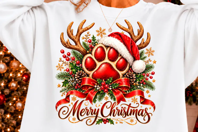 Merry Christmas Paw PNG New Year T-shirt Png