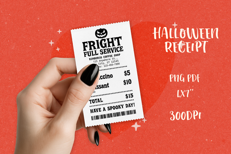 Spooky Halloween Receipt PNG|Funny Printable & Sublimation