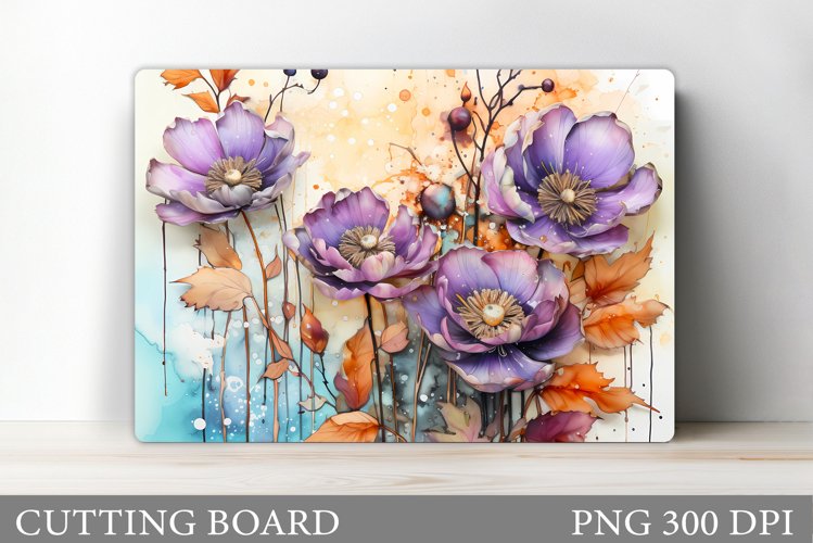 Flowers Cutting Board Design. Flowers Kitchen Cutting Board example image 1