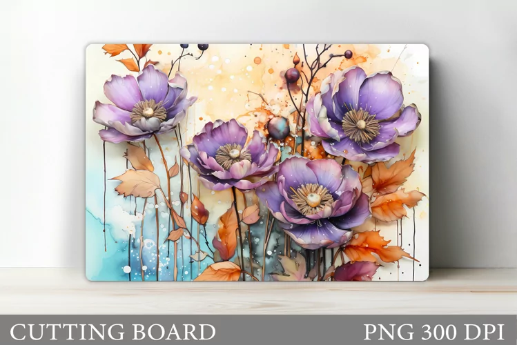 Flowers Cutting Board Design. Flowers Kitchen Cutting Board