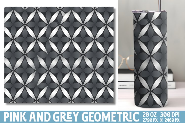 Pink and Grey Geometric Papers Tumbler Wrap