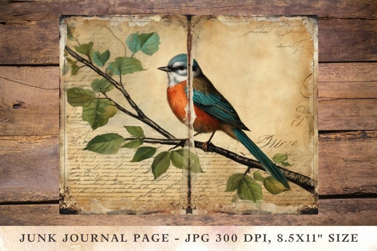 Printable Junk Journal Pages Bird 11
