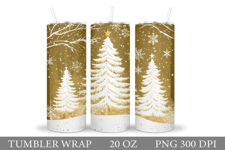 Christmas Tree Tumbler Sublimation. Christmas Tumbler Design example image 1