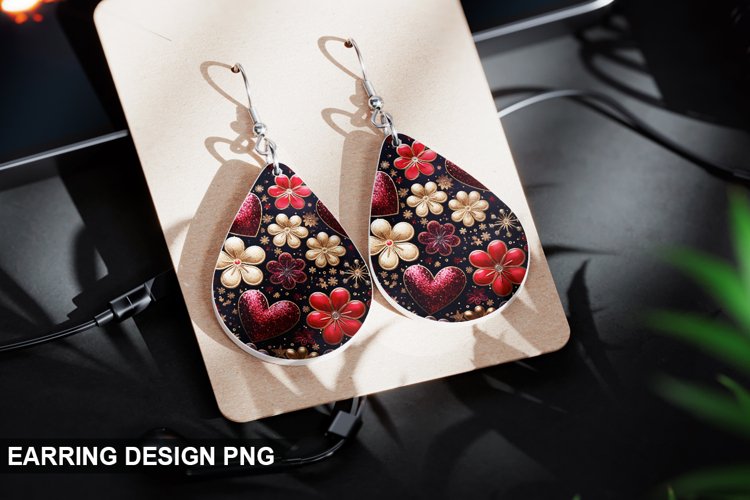 Valentines Day Teardrop Sublimation- Valentines Day Earring