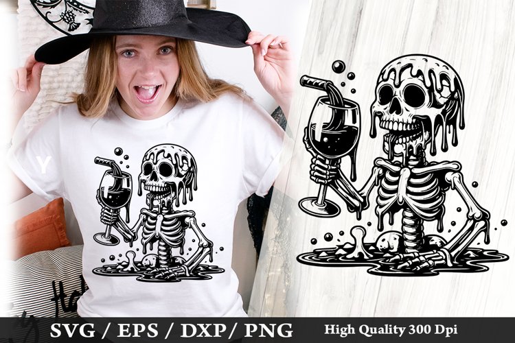Melting Skeleton SVG Design - Skeleton T shirt Design
