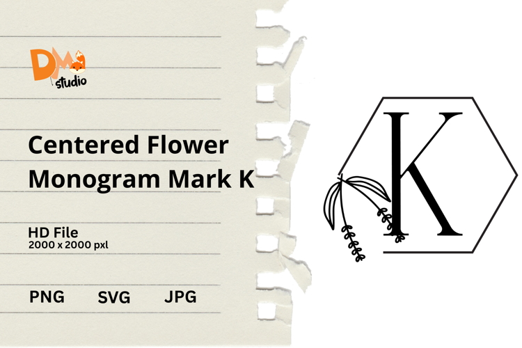 Centered Flower Monogram Mark