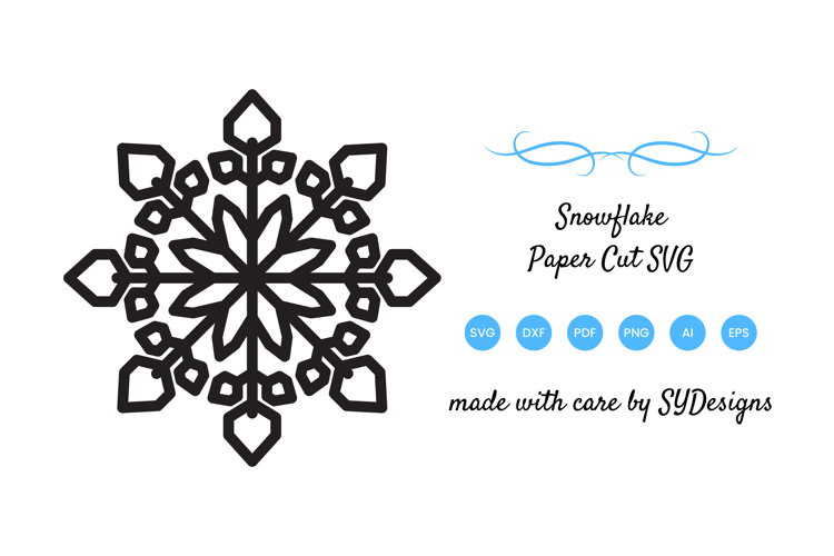 Snowflake Paper Cut SVG - Christmas Decoration Papercut