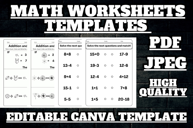 Editable Subtraction and addition Math worksheets template 9