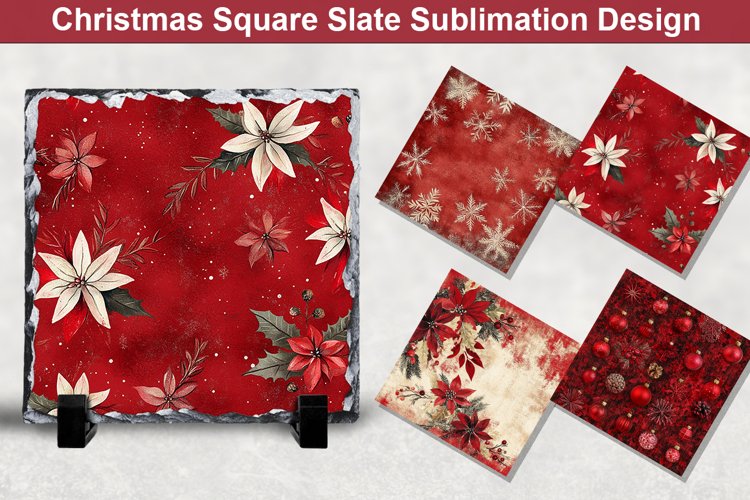 Christmas Square Sublimation Slate Designs example image 1