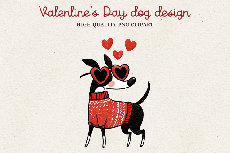 Valentine’s Day Cute Dog Clipart | Love Puppy PNG