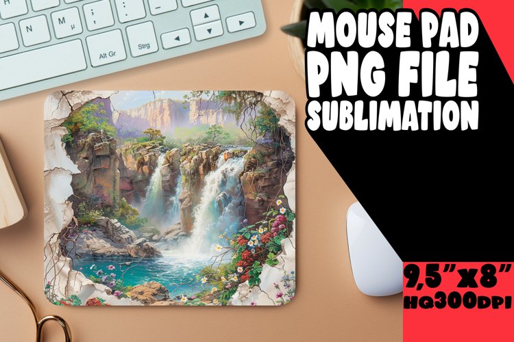 Rustic Wilderness 3D Mousepad Design Sublimation example image 1