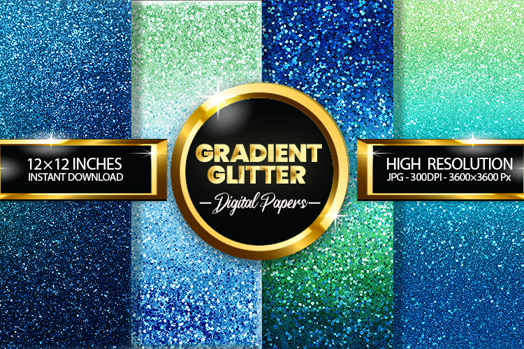 Gradient Glitter Digital Papers - 04 variations