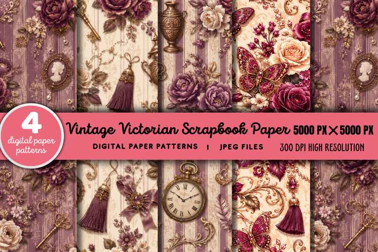 Victorian Scrapbook Paper JPG