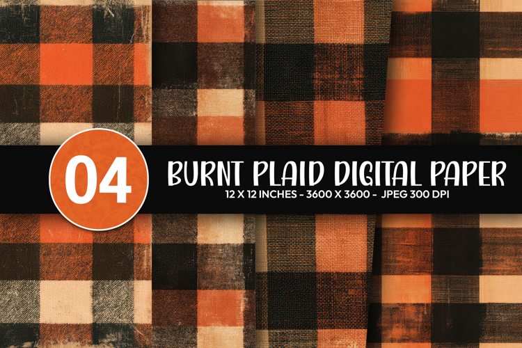 Burnt Plaid Digital Paper