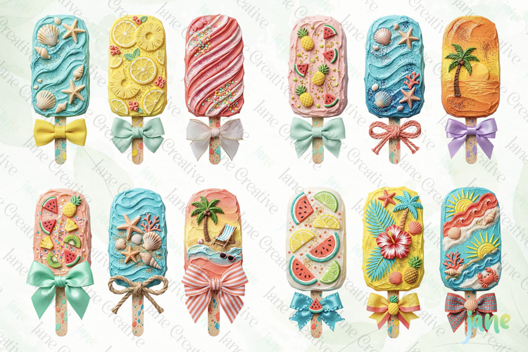 Summer Popsicles Clipart