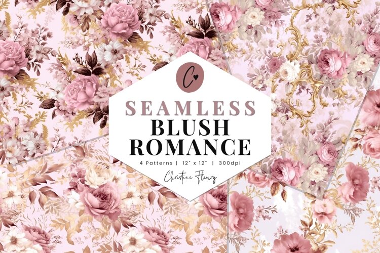 4 Seamless Blush Romance Digital Paper example image 1
