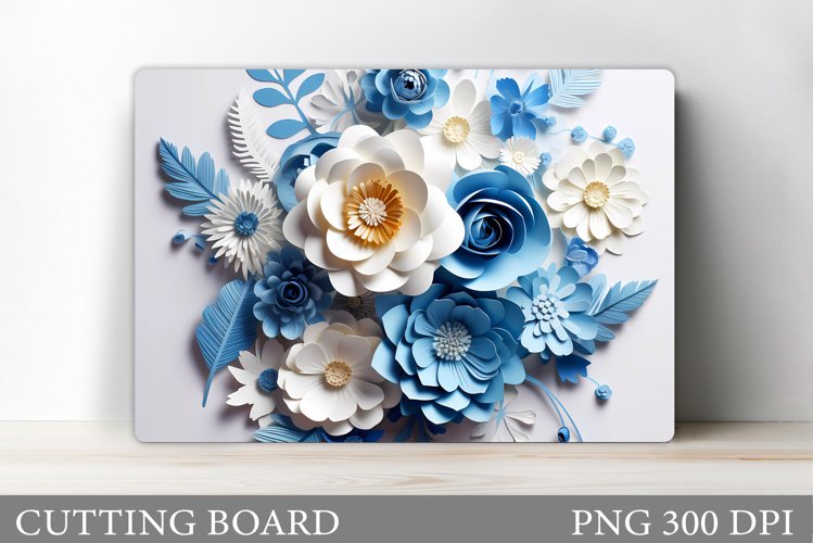 3D Flowers Cutting Board. Flowers Kitchen Cutting Board example image 1