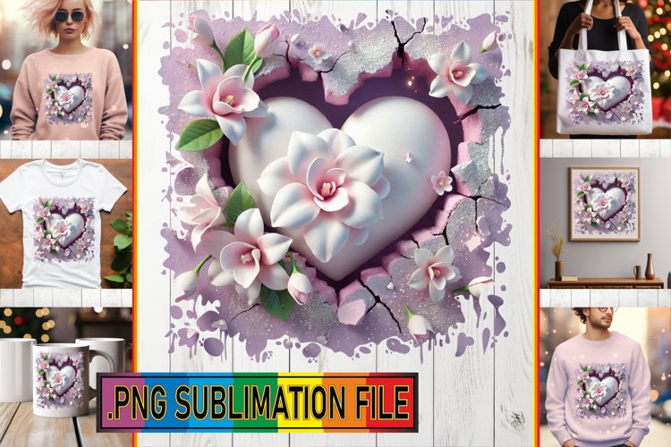 Vibrant TSHIRT Art Ideas, 3D Heart