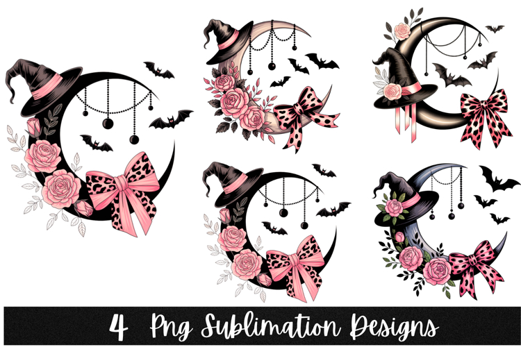 4 Halloween Moon Clipart PNG | Spooky Season Png