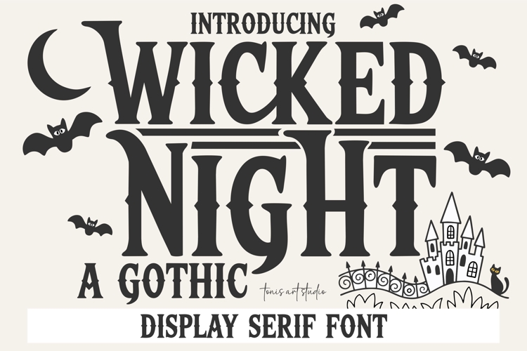 Wicked Night Font Spooky Gothic Typeface for Crafts