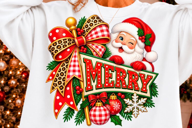 Merry Santa Christmas Shirt Design example image 1