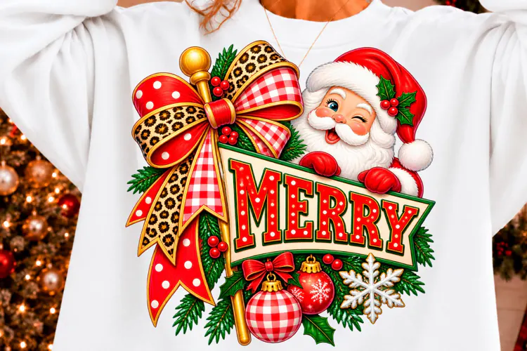 Merry Santa Christmas Shirt Design