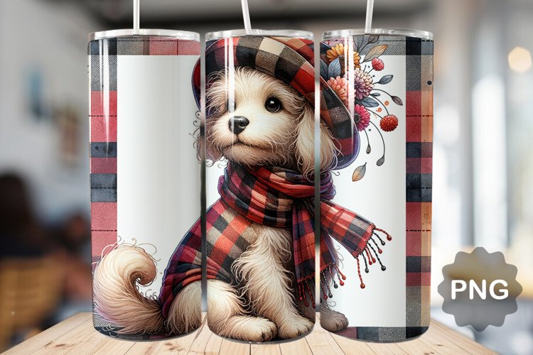 Dog Tumbler Sublimation - 20 Oz Skinny Tumbler